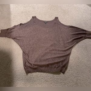 Sparkling purple sweater with keyhole sleeves